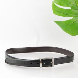 Nautica Mens Belt Size 36 Reversible Leather Brown Black Dressy Skinny